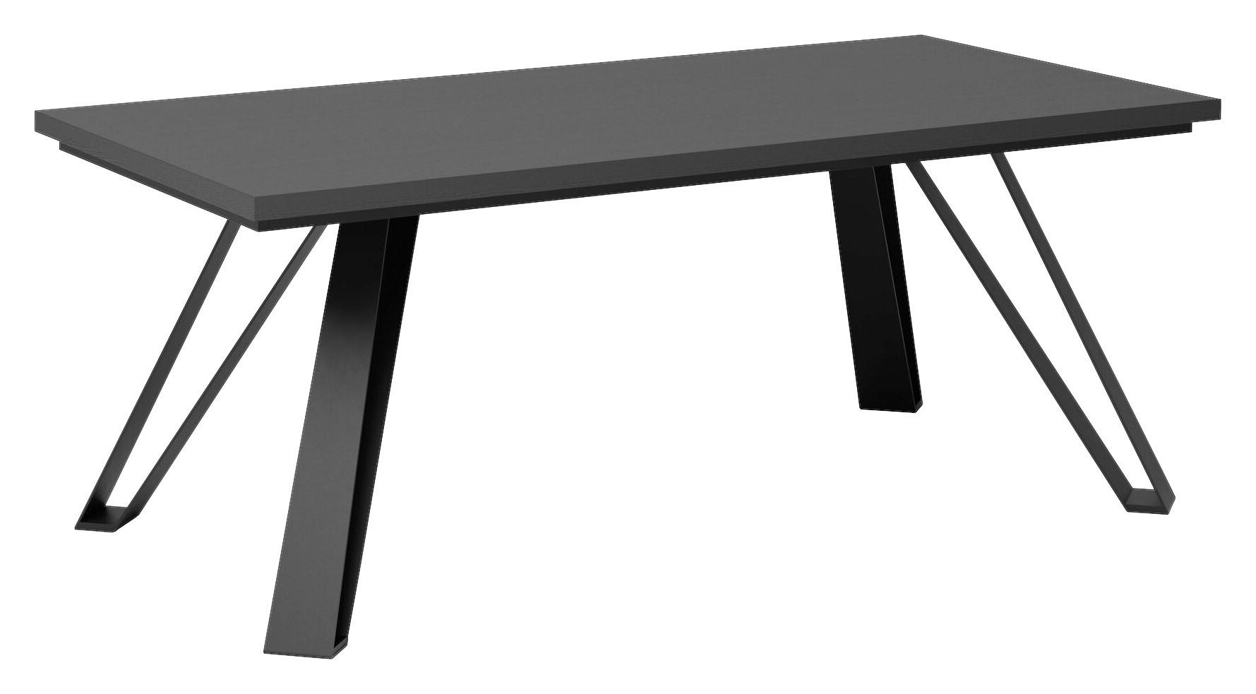 ESSTISCH furniert rechteckig  - Schwarz, Design, Holzwerkstoff/Metall (200/100/75cm) - Joop!