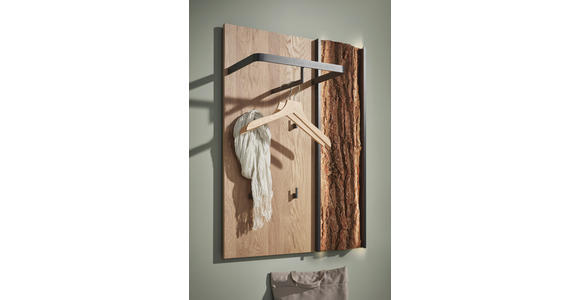 GARDEROBENPANEEL  in 75/115/29 cm  - Eichefarben, Design, Holz/Metall (75/115/29cm) - Johann Jakob