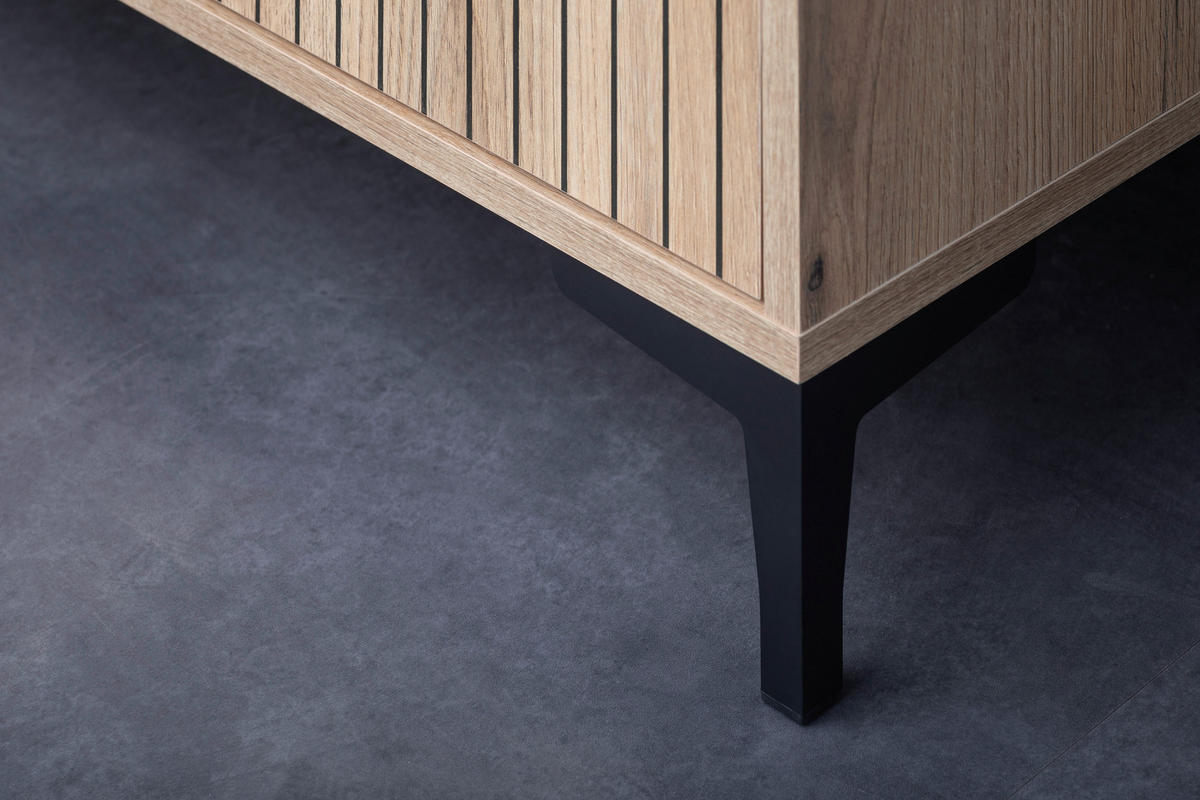NACHTSCHRANK 47,6/54/40 cm  - Eichefarben/Schwarz, MODERN, Holzwerkstoff/Kunststoff (47,6/54/40cm) - MID.YOU