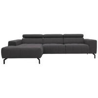 ECKSOFA Braun, Schwarz Webstoff  - Schwarz/Braun, Design, Textil/Metall (175/292cm) - MID.YOU