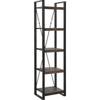 REGAL Mangoholz massiv Braun  - Braun, Design, Holz/Metall (55/200/40cm)