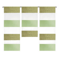 KURZGARDINEN 3ER SET   90/80 cm   - Weiß/Grün, Design, Textil (90/80cm)