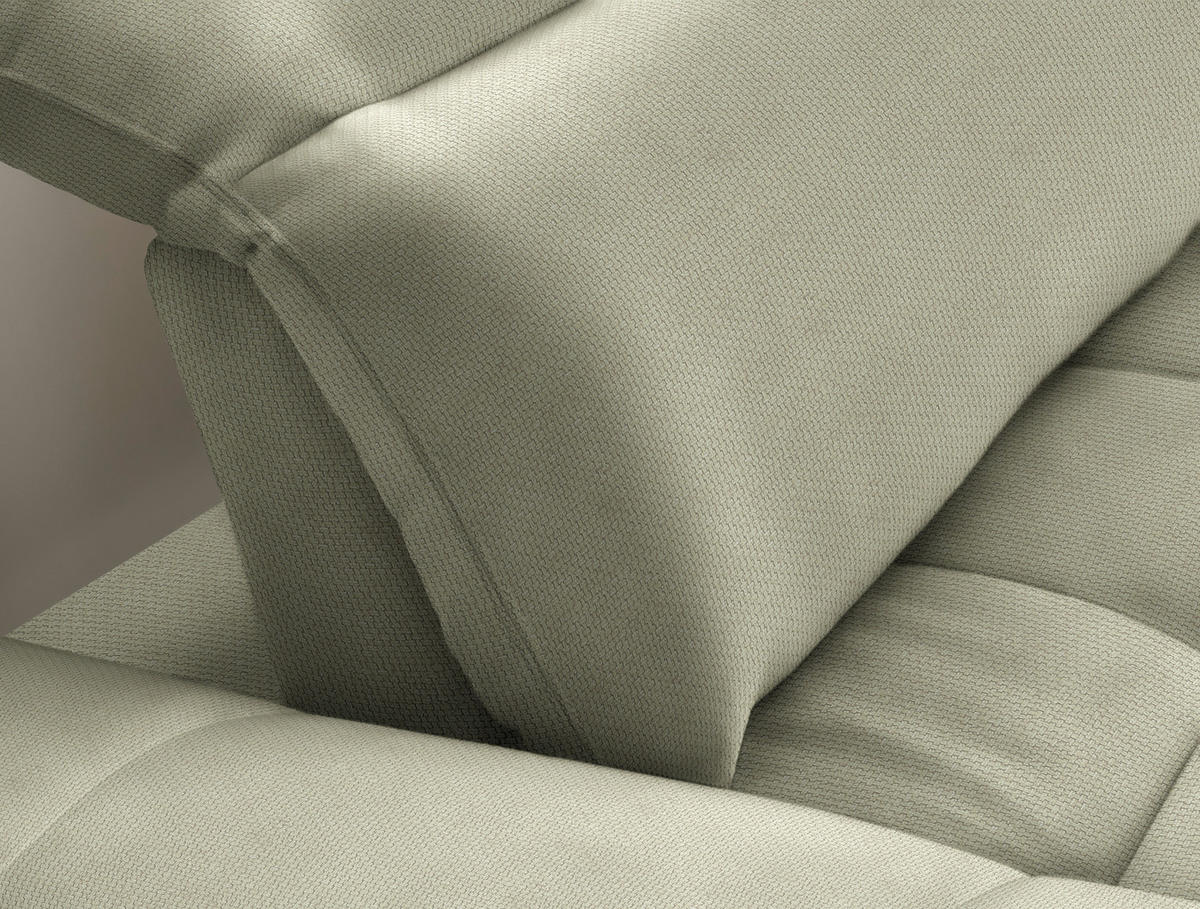ECKSOFA in Webstoff Salbeigrün  288/179-202 cm  - Salbeigrün/Schwarz, Design, Textil/Metall (288/179-202cm) - Stylife