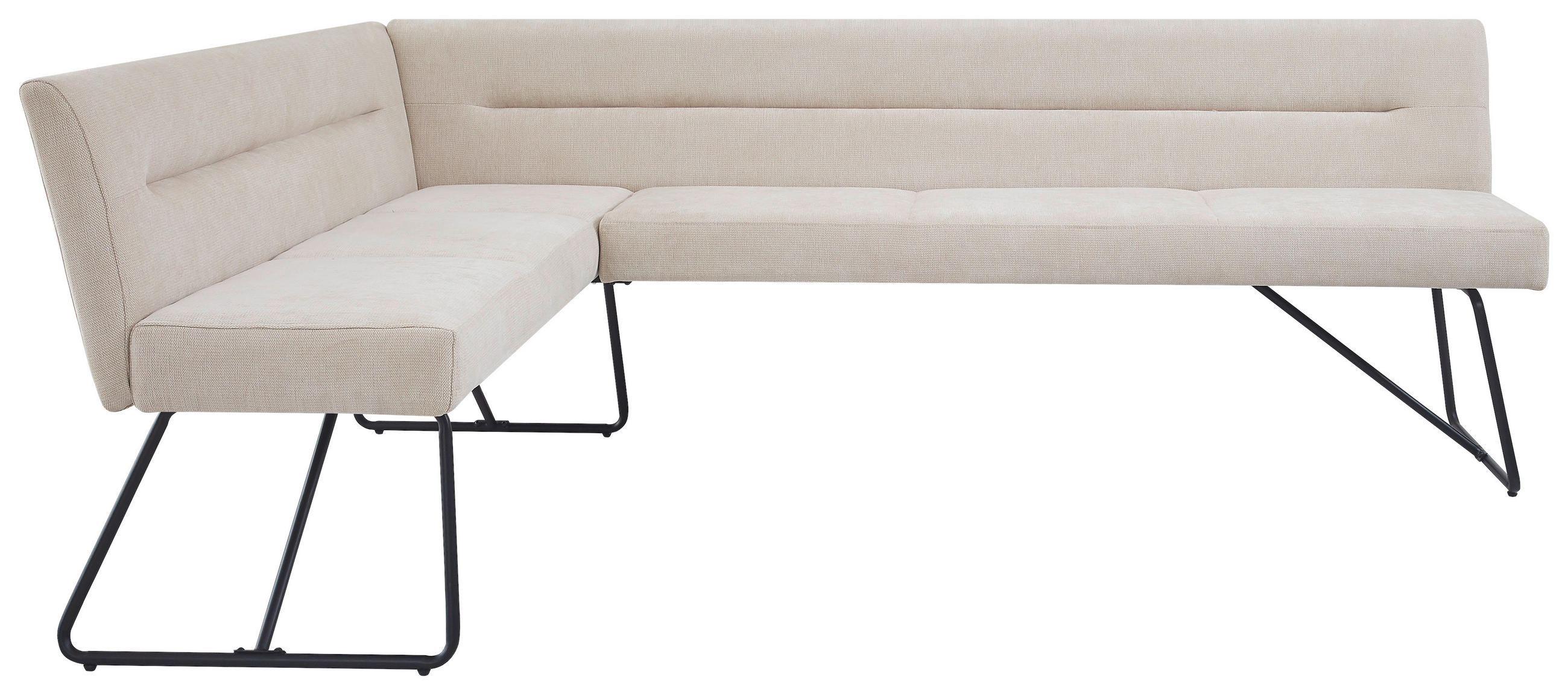 ECKBANK 165/225 cm  in Schwarz, Beige  - Beige/Schwarz, MODERN, Textil/Metall (165/225cm) - Stylife