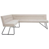 ECKBANK 165/225 cm  in Schwarz, Beige  - Beige/Schwarz, MODERN, Textil/Metall (165/225cm) - Stylife
