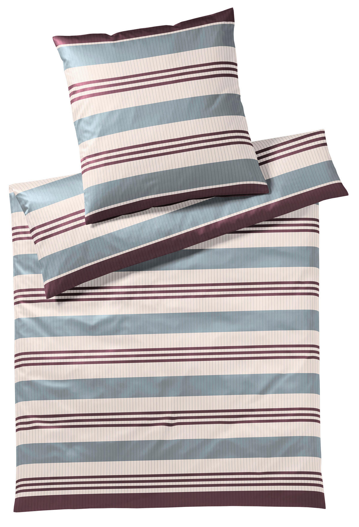 BETTWÄSCHE COVERED COMFORT Makosatin 240/220 cm  - Weinrot/Grau, Basics, Textil (240/220cm) - Yes for bed