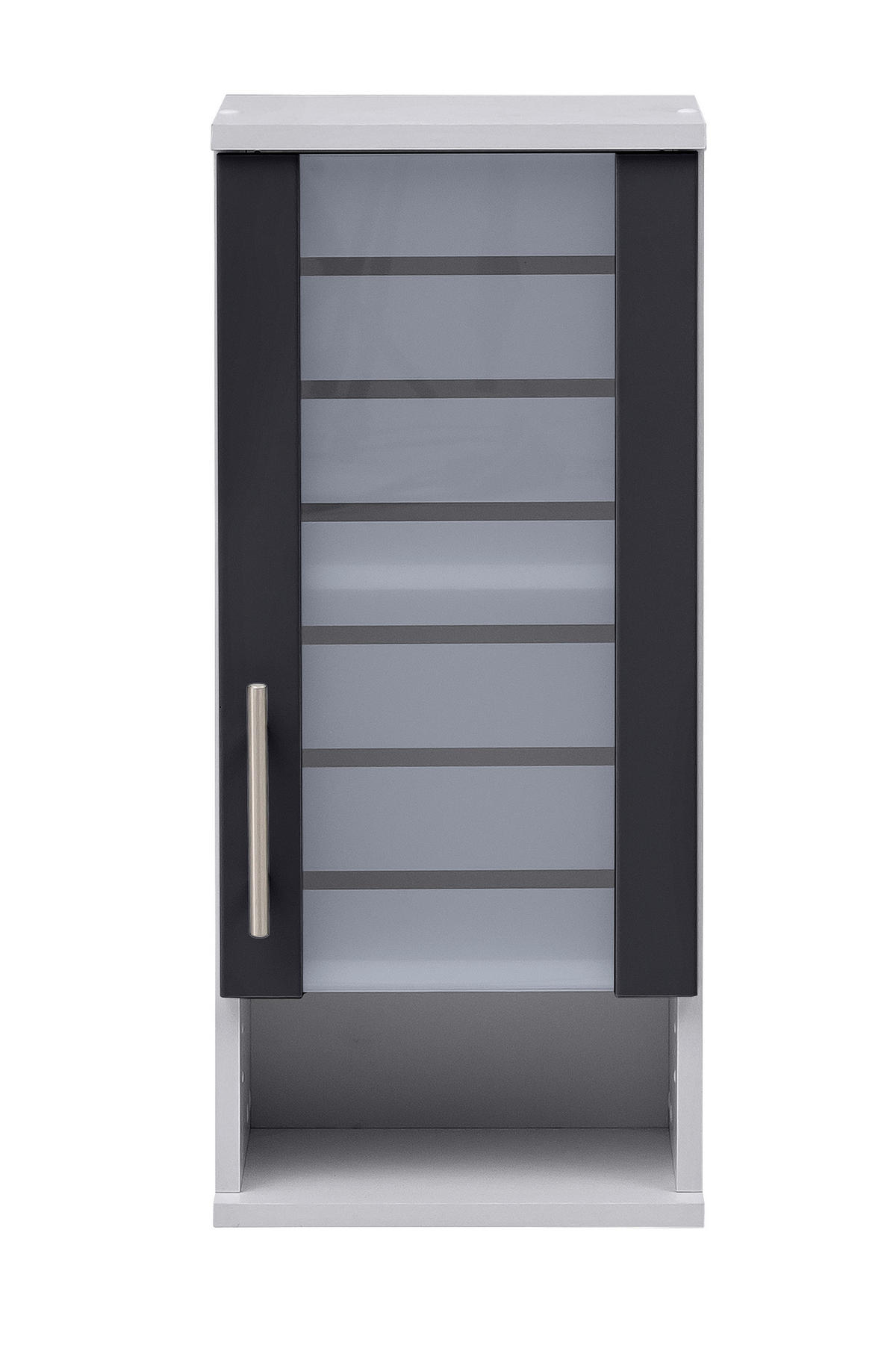 HÄNGESCHRANK 30,3/70,8/20,5 cm  - Edelstahlfarben/Anthrazit, MODERN, Glas/Holzwerkstoff (30,3/70,8/20,5cm) - MID.YOU