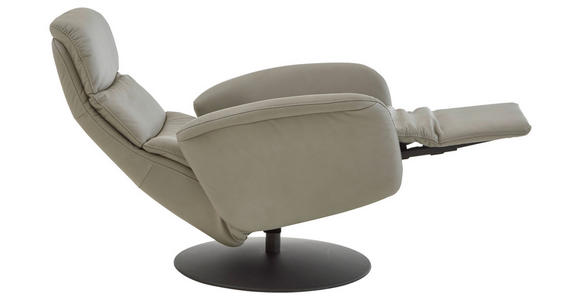 RELAXSESSEL in Leder Greige  - Greige/Schwarz, Design, Leder/Metall (76/108/86cm) - Dieter Knoll