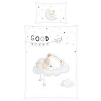 BABYBETTWÄSCHE Renforcé 100/135 cm  - Weiß/Grau, KONVENTIONELL, Textil (100/135cm)