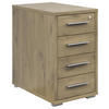 ANSTELLCONTAINER 43,8/75,5/80 cm  - Eichefarben/Silberfarben, KONVENTIONELL, Holzwerkstoff/Kunststoff (43,8/75,5/80cm) - Voleo
