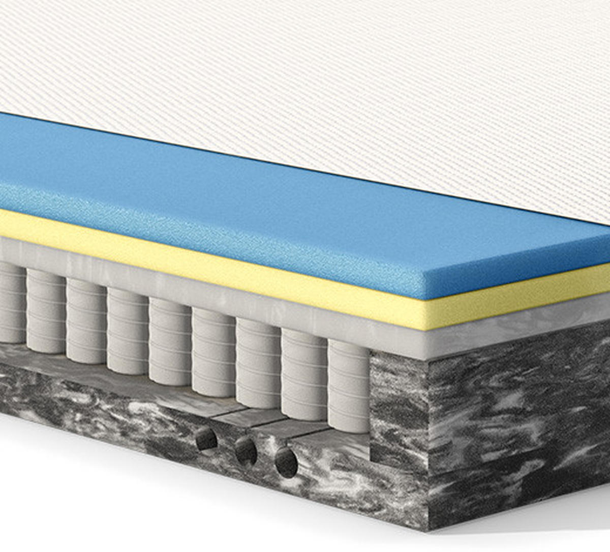 TASCHENFEDERKERNMATRATZE 180/200 cm, Höhe ca.: 25 cm, H3 = fest, 5-Zonen - Basics, Textil (180/200cm) - Emma