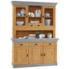 BUFFET 143/197/45 cm  in Grau, Laugenfarbig  - Laugenfarbig/Grau, ROMANTIK / LANDHAUS, Glas/Holz (143/197/45cm) - Boxxx