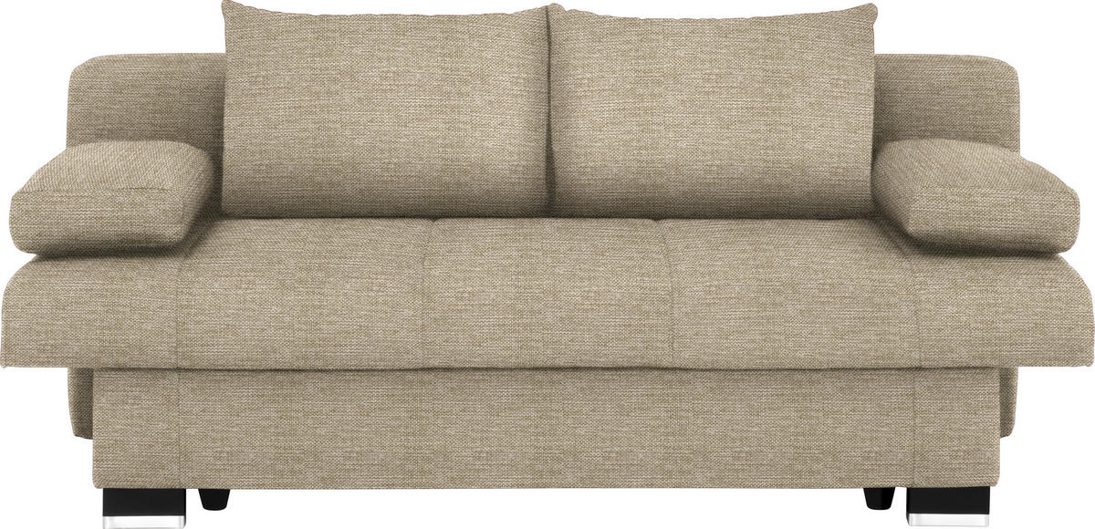 SCHLAFSOFA in Textil Beige  - Wengefarben/Beige, Konventionell, Holz/Textil (200/80/104cm) - Novel