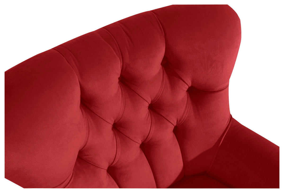 KŘESLO UŠÁK, textil, červená - přírodní barvy/červená, Moderní, dřevo/textil (71/97/82cm) - Max Winzer