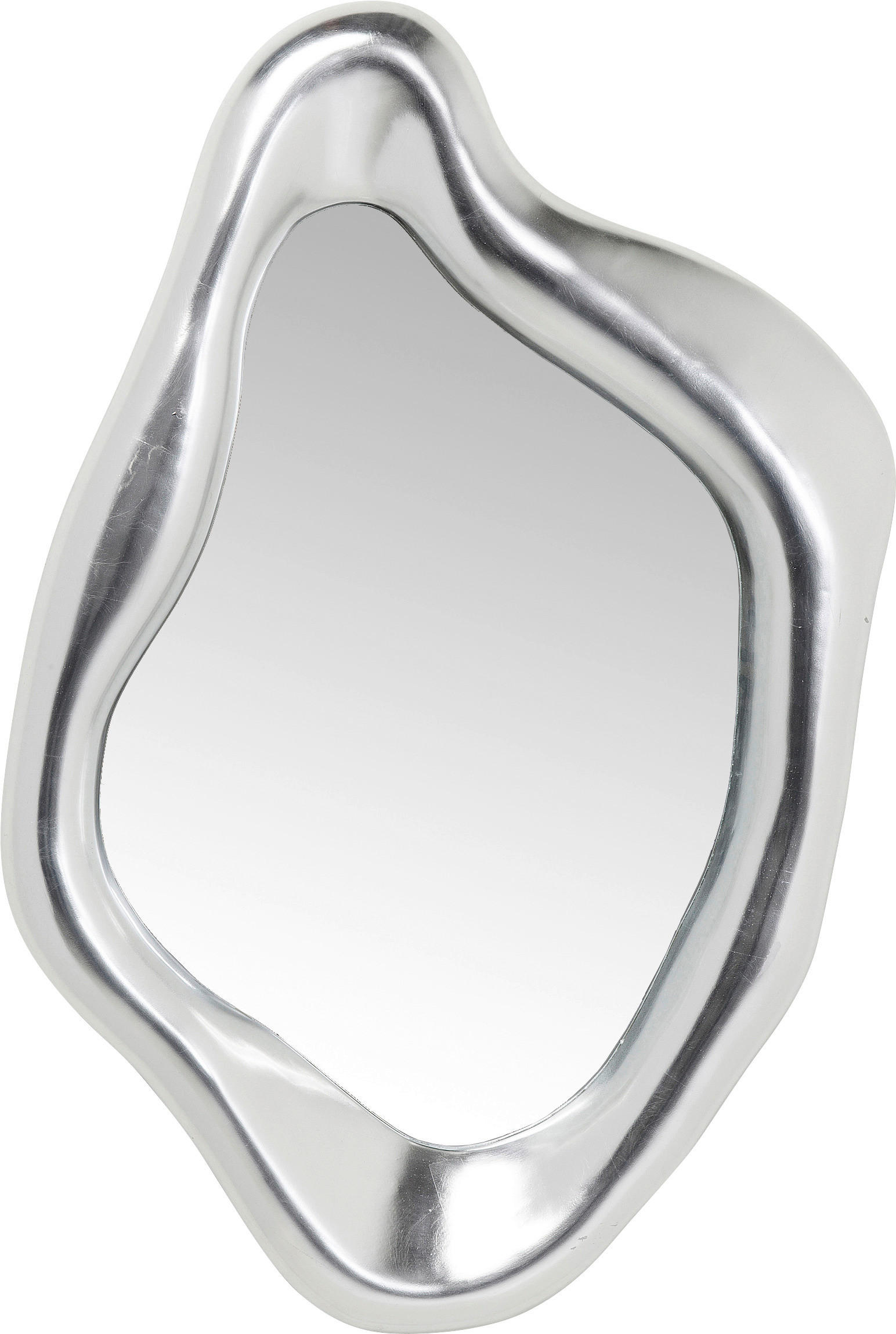 WANDSPIEGEL 77,5/114,5/8,5 cm    in wellenförmig  - Silberfarben, Design, Glas/Holzwerkstoff (77,5/114,5/8,5cm)