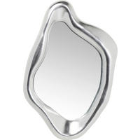 WANDSPIEGEL 77,5/114,5/8,5 cm    in wellenförmig  - Silberfarben, Design, Glas/Holzwerkstoff (77,5/114,5/8,5cm)