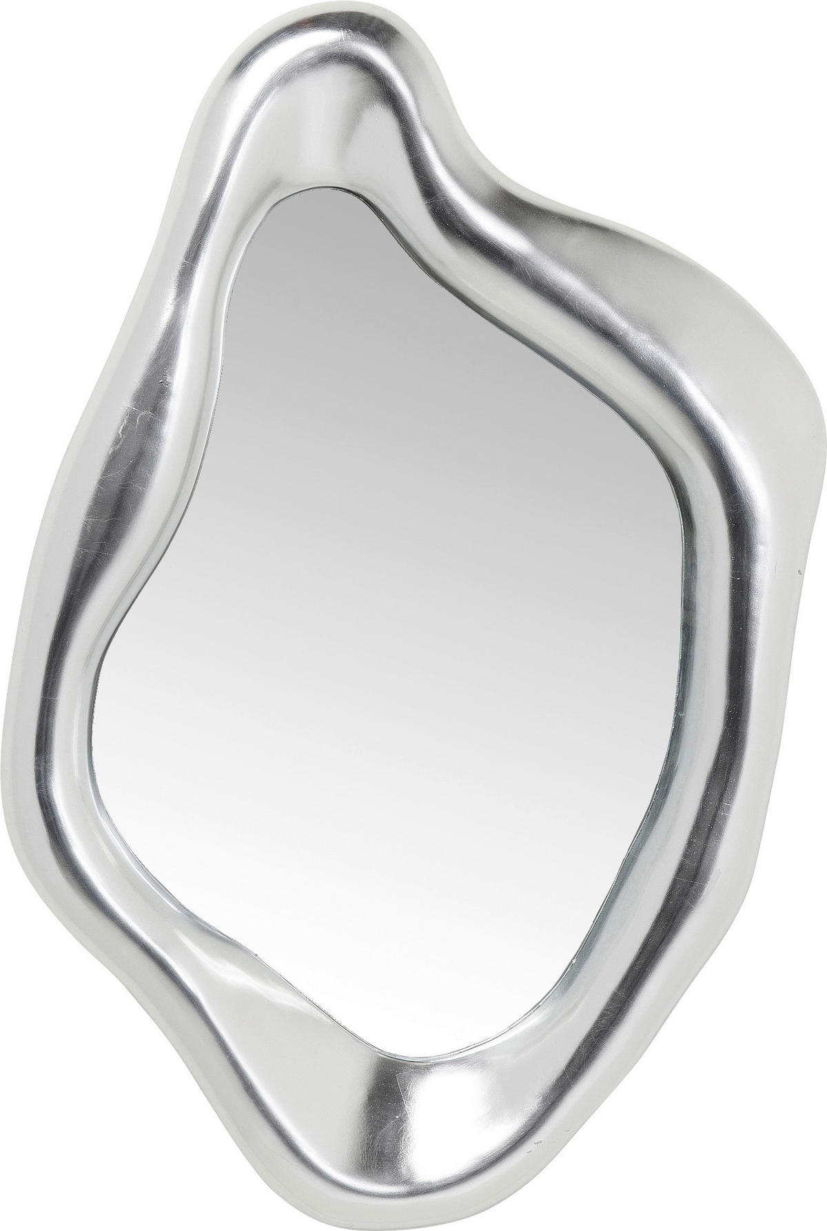 WANDSPIEGEL 77,5/114,5/8,5 cm    in wellenförmig  - Silberfarben, Design, Glas/Holzwerkstoff (77,5/114,5/8,5cm)