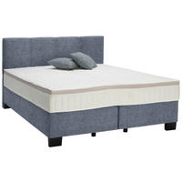 BOXSPRINGBETT 180/200 cm  in Blau  - Blau/Schwarz, Design, Kunststoff/Textil (180/200cm) - Hom`in