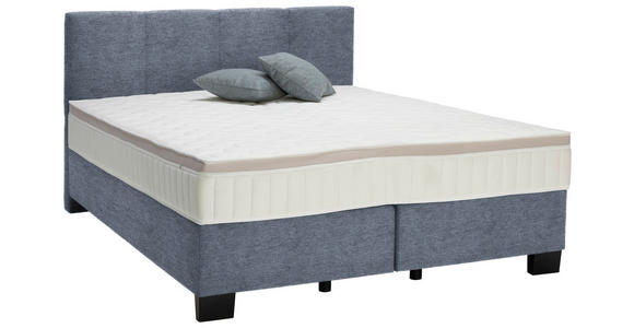 BOXSPRINGBETT 160/200 cm  in Blau  - Blau/Schwarz, Design, Kunststoff/Textil (160/200cm) - Hom`in