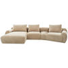 ECKSOFA in Chenille Beige  - Beige/Schwarz, Konventionell, Kunststoff/Textil (176/362cm) - Carryhome