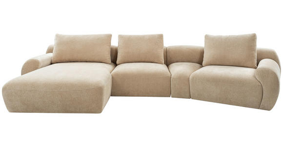 ECKSOFA Beige Chenille Rückenkissen, Rücken echt  - Beige/Schwarz, KONVENTIONELL, Kunststoff/Textil (176/362cm) - Carryhome