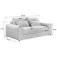 BIGSOFA Cord Creme  - Creme/Schwarz, KONVENTIONELL, Kunststoff/Textil (230/78/122cm) - Carryhome