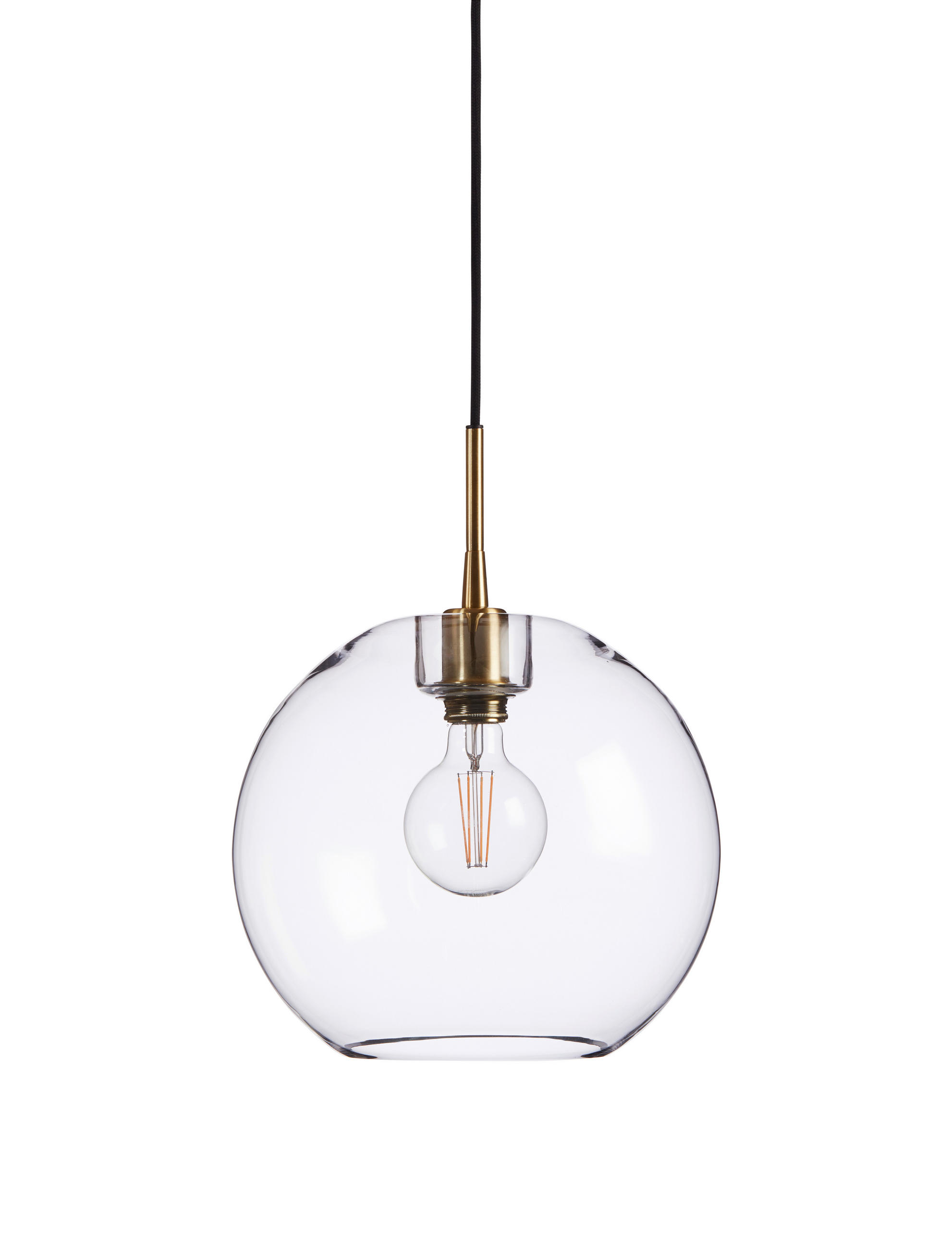 HÄNGELEUCHTE Gloria 32/29 cm   - Klar/Messingfarben, KONVENTIONELL, Glas/Metall (32/29cm) - Belid