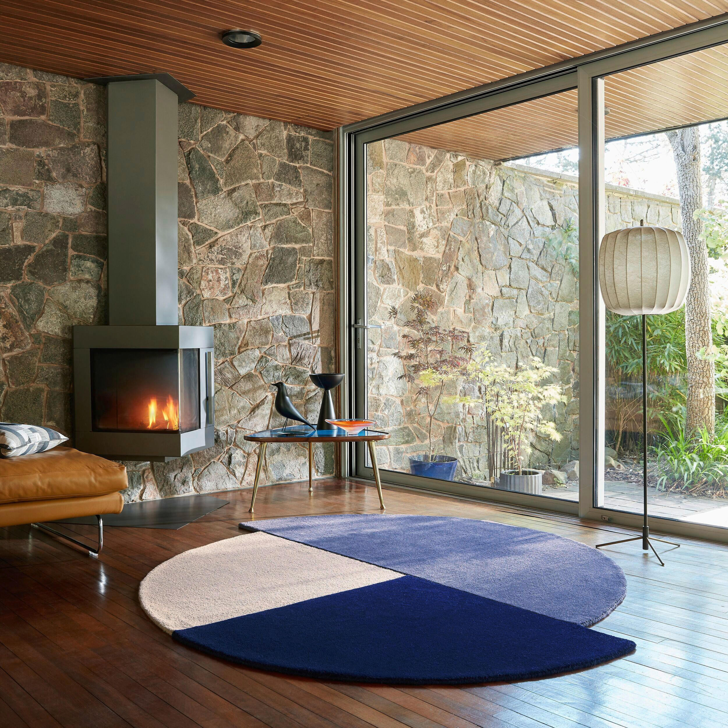 WOLLTEPPICH 150/150 cm Blau  - Blau, MODERN, Textil (150/150cm) - Xora