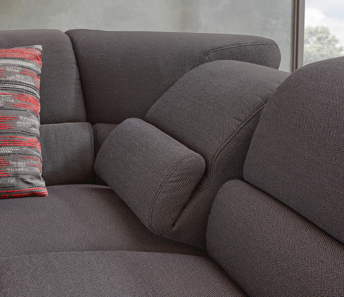 ECKSOFA in Webstoff Graphitfarben  - Graphitfarben, Konventionell, Kunststoff/Textil (288/271cm) - Himolla Komfortklass
