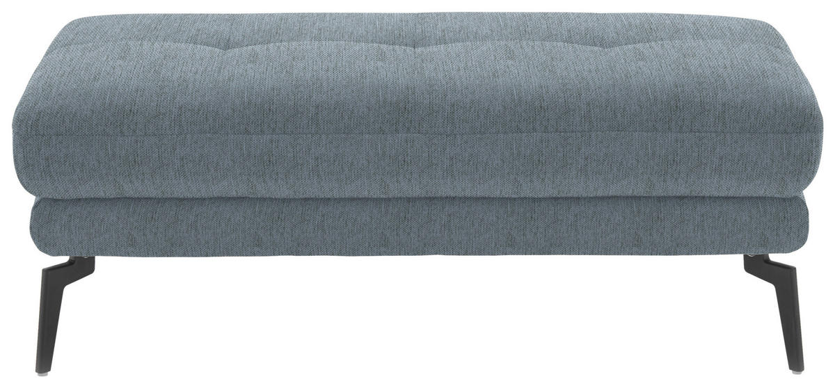 HOCKER in Textil Blaugrau  - Blaugrau/Schwarz, Design, Textil/Metall (132/45/68cm) - Beldomo Style