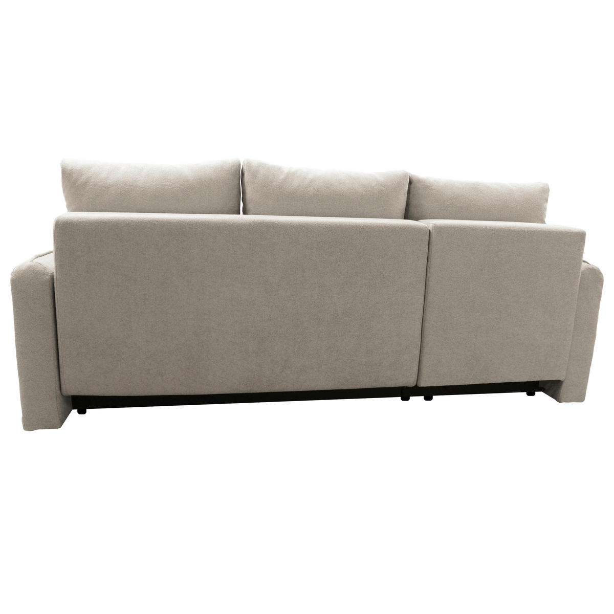 ECKSOFA in Struktur, Bouclé Taupe  - Taupe/Schwarz, Design, Kunststoff/Textil (143/209cm) - MID.YOU