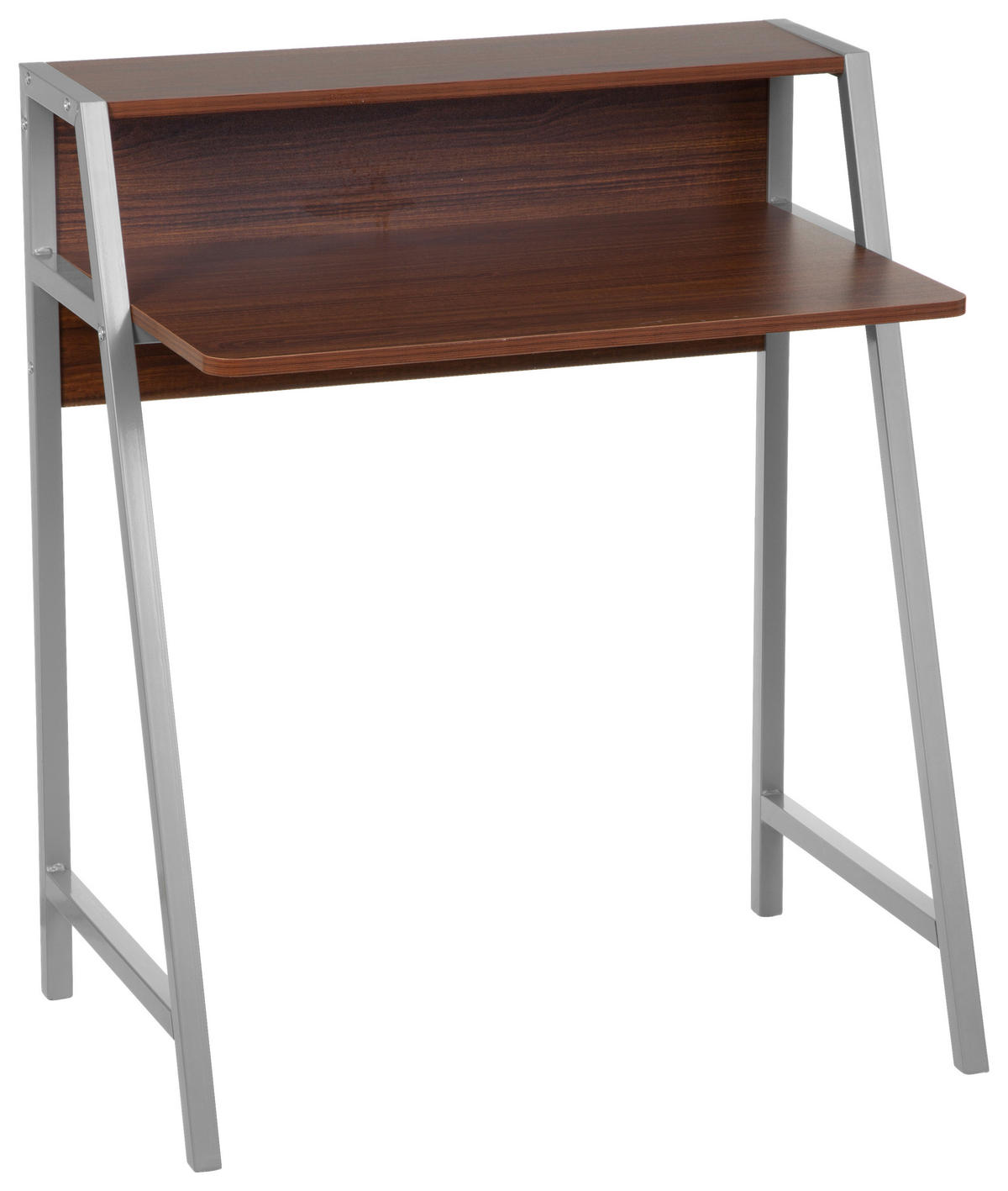 PSACÍ STŮL, barvy stříbra, barvy vlašských ořechů, 78/89/51 cm - barvy stříbra/barvy vlašských ořechů, Moderní, kov/kompozitní dřevo (78/89/51cm) - MID.YOU