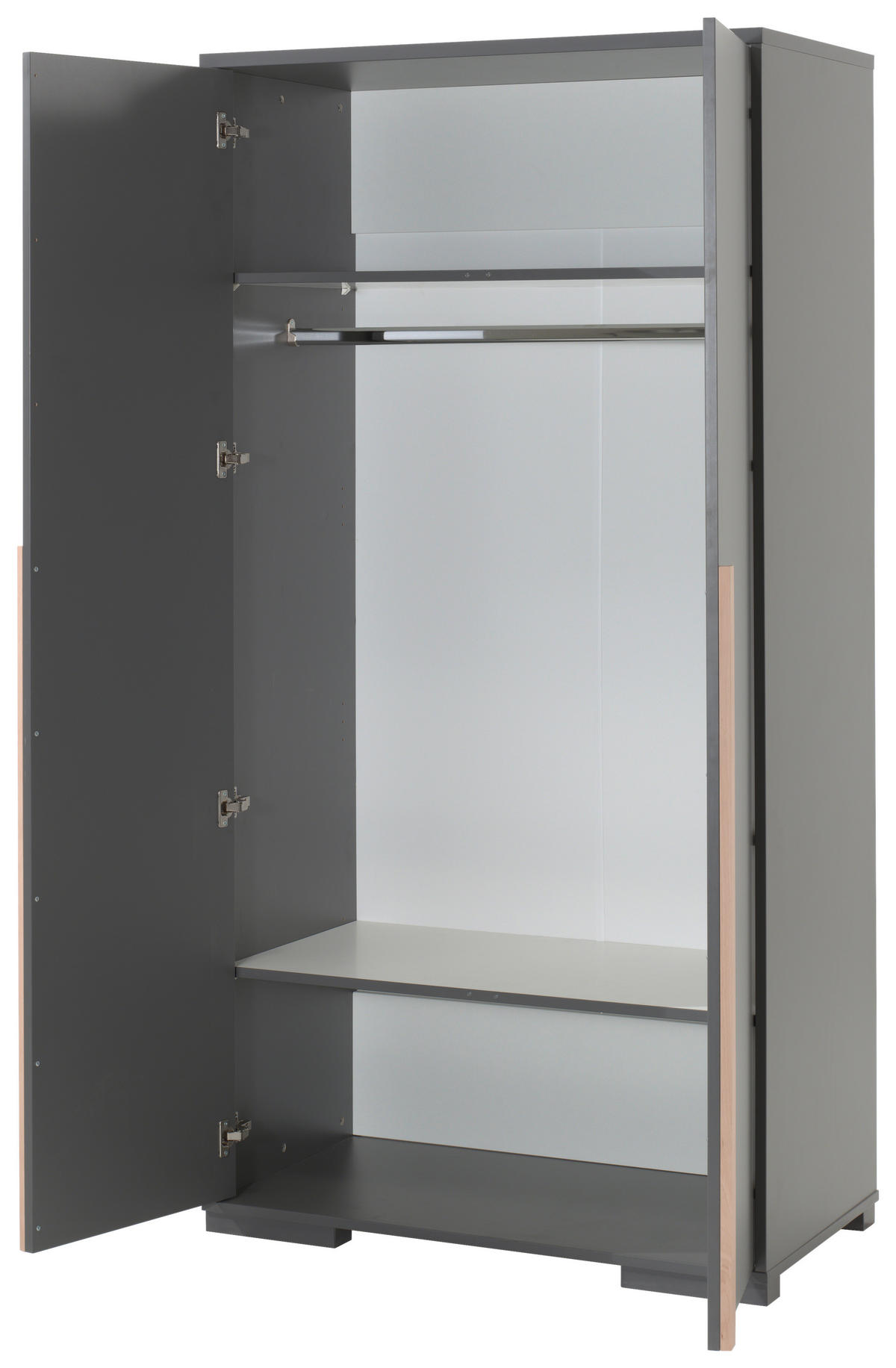 DREHTÜRENSCHRANK 2-türig Anthrazit  - Anthrazit/Buchefarben, MODERN, Holz/Holzwerkstoff (98,5/195,2/56cm) - MID.YOU