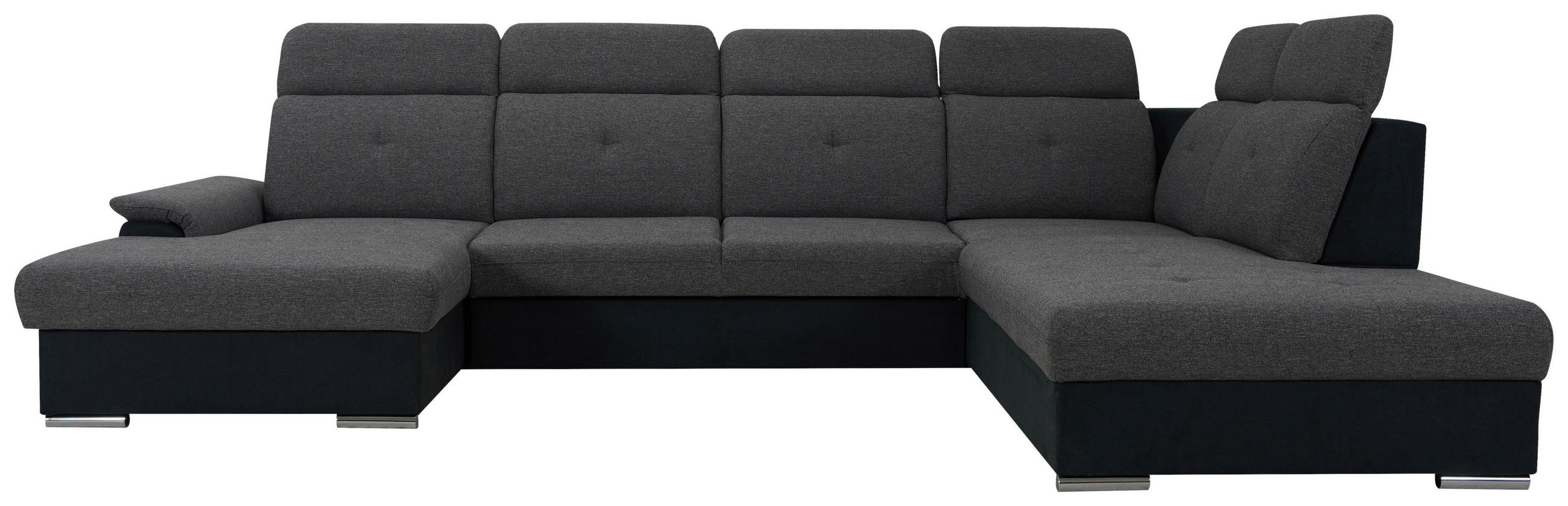 SEDACÍ SOUPRAVA, textil, černá, tmavě šedá - barvy stříbra/černá, Design, textil/plast (187/365/263cm) - Cantus