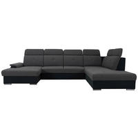 SEDACÍ SOUPRAVA, textil, černá, tmavě šedá - barvy stříbra/černá, Design, textil/plast (187/365/263cm) - Cantus