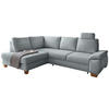 ECKSCHLAFSOFA Cord Hellblau  - Wildeiche/Hellblau, MODERN, Holz/Textil (206/261cm) - Livetastic