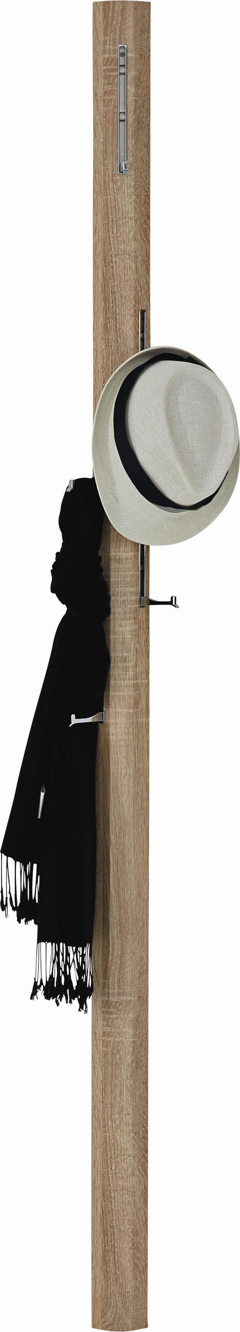 GARDEROBENPANEEL  in 8/185/4 cm  - Eichefarben, Design, Holzwerkstoff/Metall (8/185/4cm)