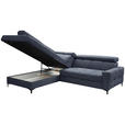 ECKSOFA in Struktur Dunkelblau  - Schwarz/Dunkelblau, MODERN, Textil/Metall (212/254cm) - Carryhome