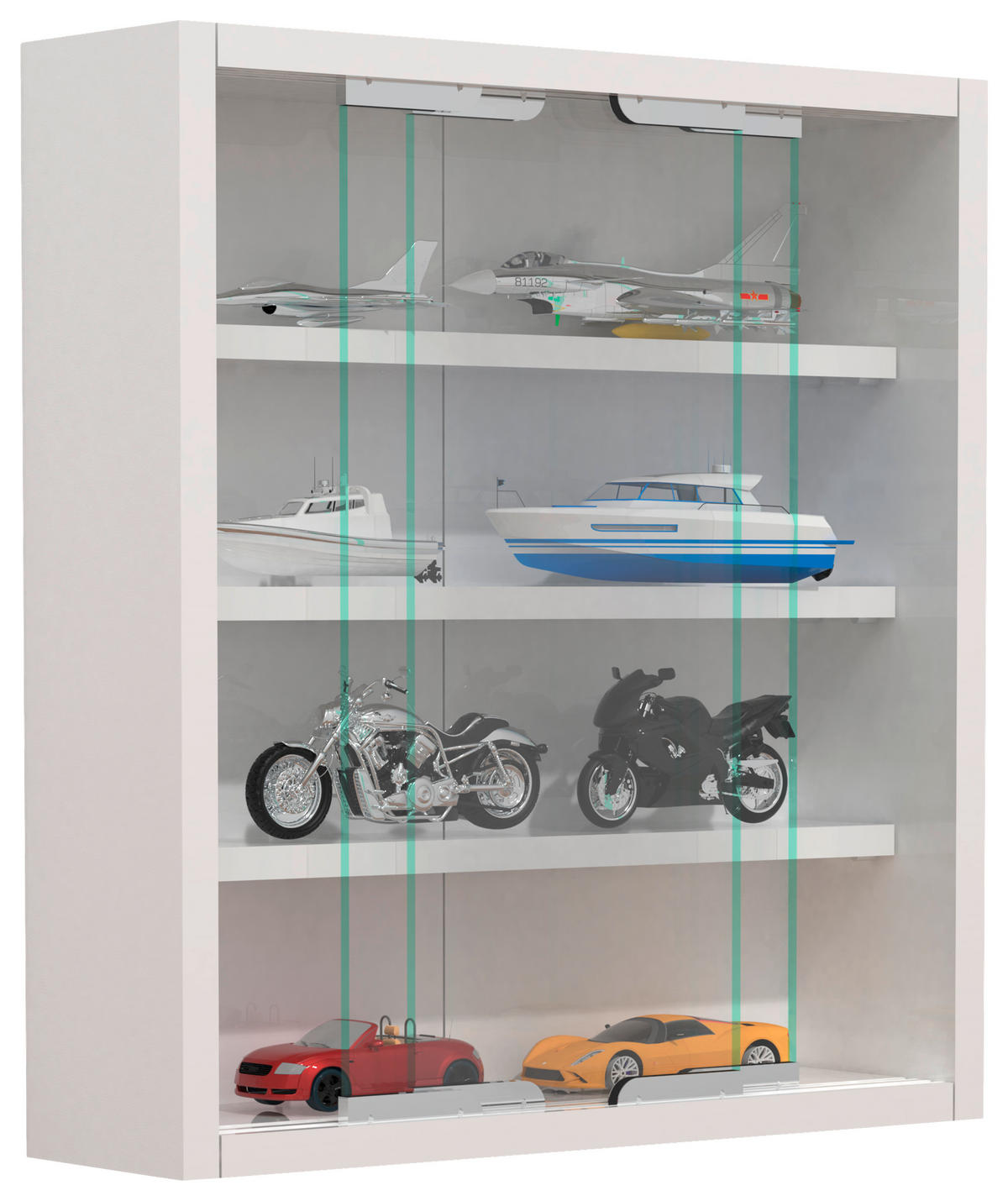 HÄNGEVITRINE in Weiss  - Weiss/Silberfarben, Modern, Glas/Holzwerkstoff (37/40/10cm) - MID.YOU