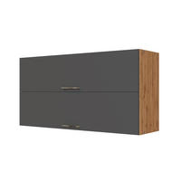 KÜCHENOBERSCHRANK 110/57/34 cm  in Anthrazit, Eiche Wotan  - Chromfarben/Anthrazit, Modern, Holzwerkstoff/Metall (110/57/34cm) - Held