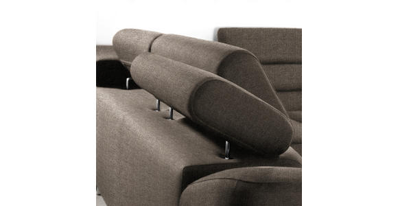 ECKSOFA in Webstoff Graubraun  - Graubraun, Design, Textil/Metall (280/235cm) - Hom`in