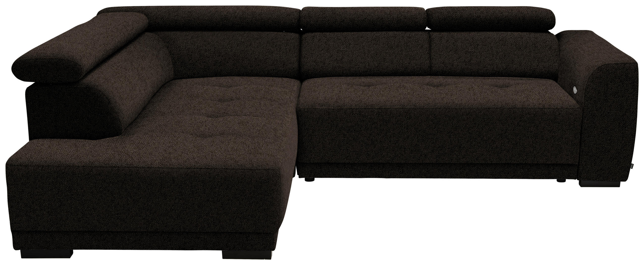 ECKSOFA in Struktur Dunkelbraun  - Dunkelbraun/Schwarz, Design, Kunststoff/Textil (205/284cm) - MID.YOU