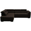 ECKSOFA in Struktur Dunkelbraun  - Dunkelbraun/Schwarz, Design, Kunststoff/Textil (205/284cm) - MID.YOU