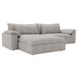ECKSOFA  in Webstoff Greige  198/306 cm  - Greige/Schwarz, MODERN, Kunststoff/Textil (198/306cm) - Carryhome