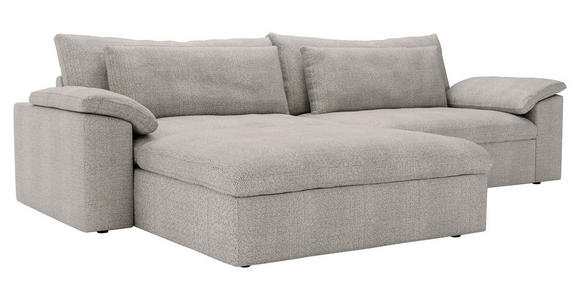 ECKSOFA  in Webstoff Greige  198/306 cm  - Greige/Schwarz, MODERN, Kunststoff/Textil (198/306cm) - Carryhome