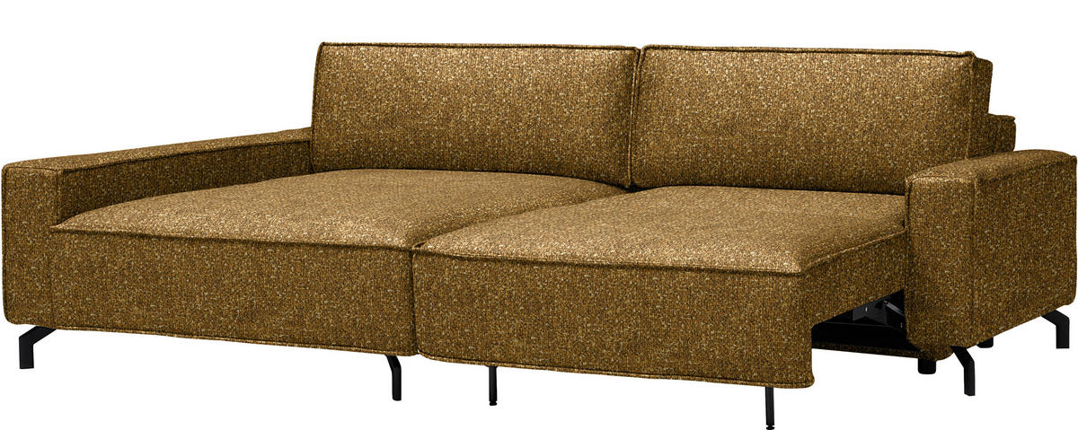ECKSOFA  in Mikrofaser Senfgelb  164/246 cm  - Senfgelb/Schwarz, Design, Textil/Metall (164/246cm) - Sedda