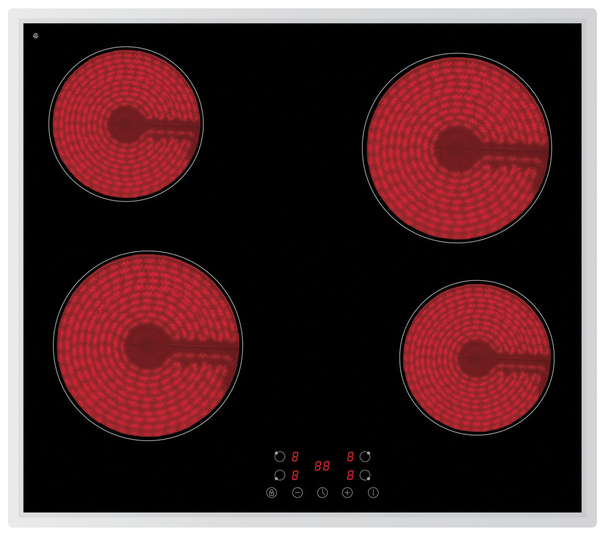GLASKERAMIKKOCHFELD - Edelstahlfarben/Schwarz, Trend, Glas/Metall (59/5/52cm) - PKM