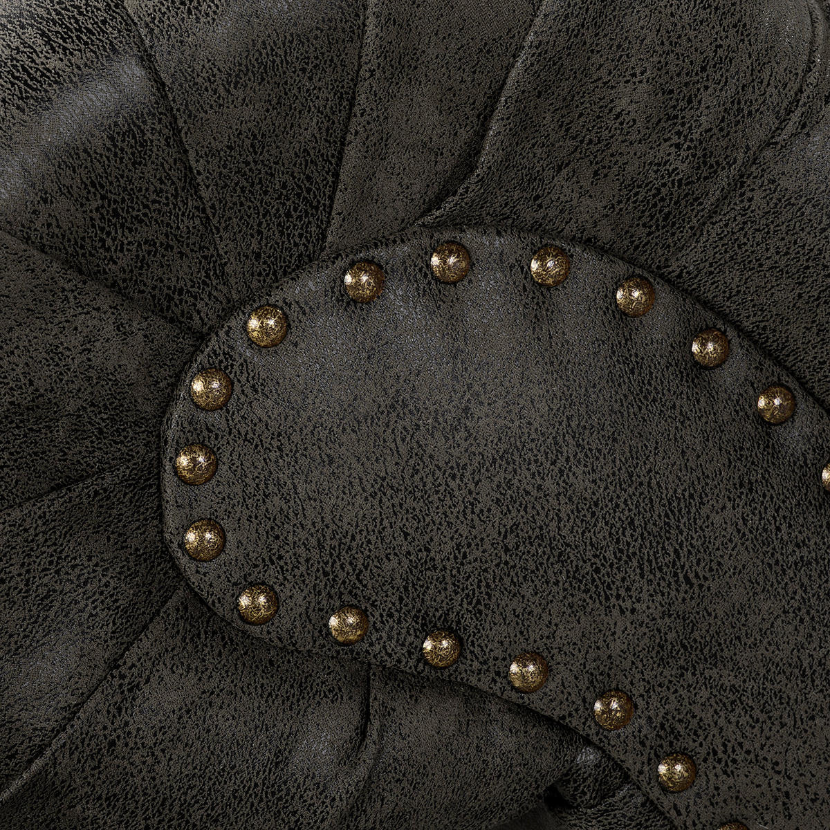 RÉCAMIERE Lederlook Anthrazit  - Anthrazit/Braun, Design, Holz/Textil (185/93/75cm) - Livetastic