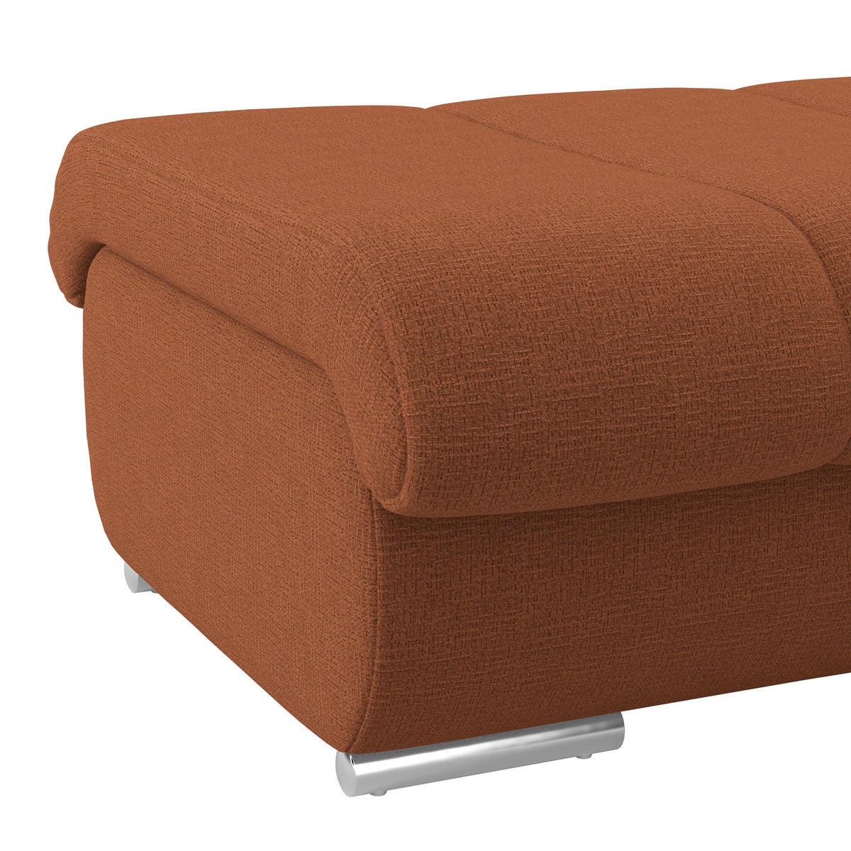 HOCKER Textil Terracotta  - Chromfarben/Terracotta, Modern, Textil/Metall (100/43/80cm) - Livetastic