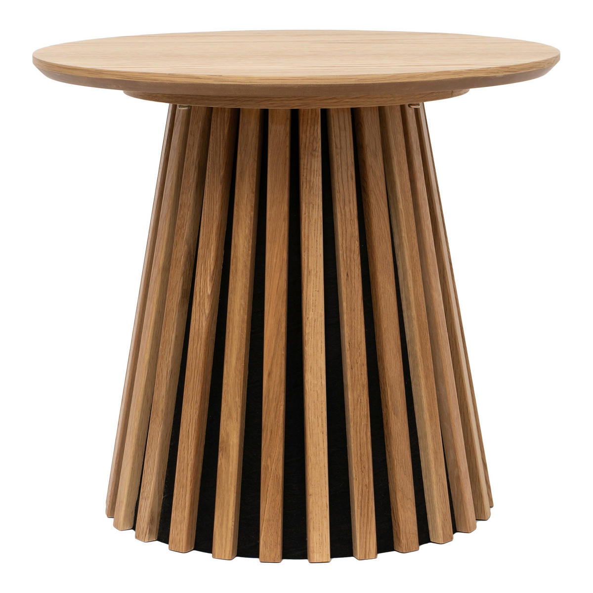 BEISTELLTISCH 50/45/50 cm Osaka Eiche furniert Eichefarben rund  - Eichefarben/Schwarz, Basics, Holz/Holzwerkstoff (50/45/50cm)